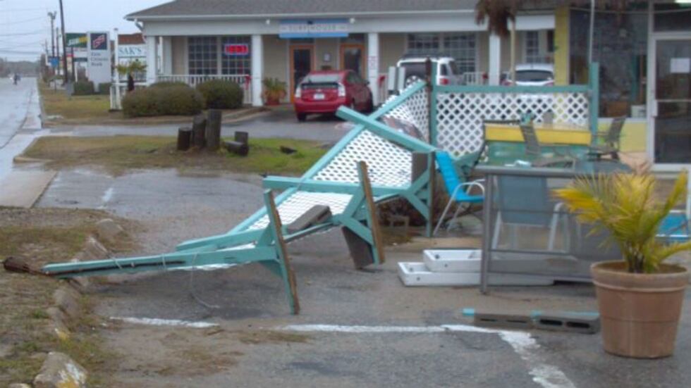 Storms damage part of The Last Resort in Carolina Beach.