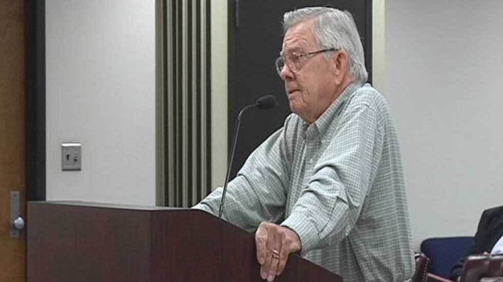 J. Finley Boney, who owns a house in Ocean Isle Beach, pleas with the DOI to reject the...