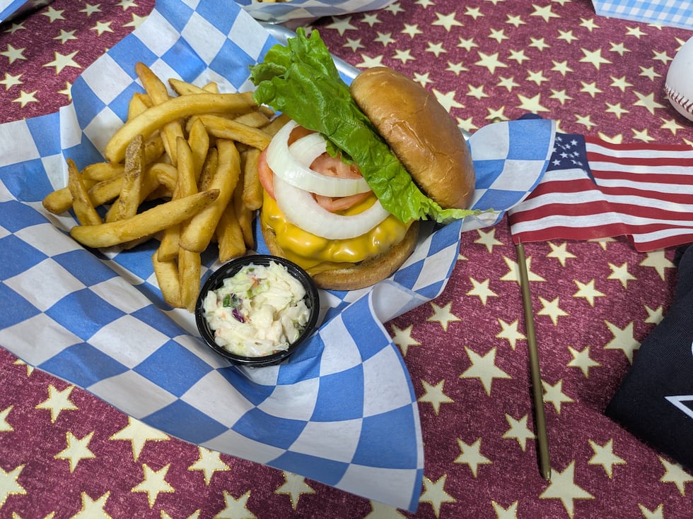 Two, 4 oz. patties with melted cheese on a toasted Brioche bun...need I say more?
