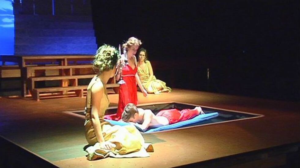 Cape Fear Academy constructed a pool for its production of 'Metamorphoses.'