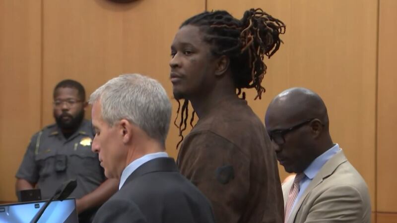 Rapper Young Thug during a plea deal hearing at the YSL trial on Thursday.