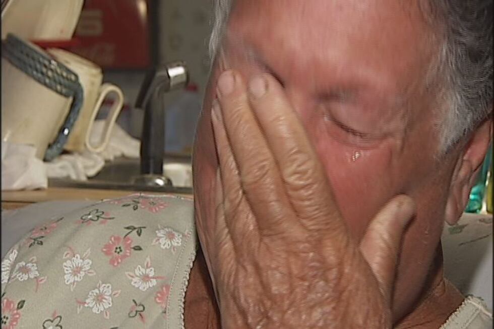Elnora Mills cries while sharing her story with us
