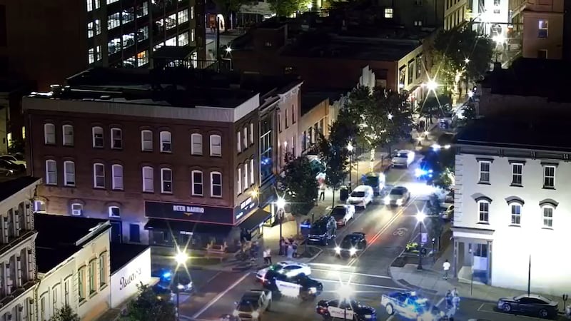 Police presence downtown Wilmington on Saturday morning