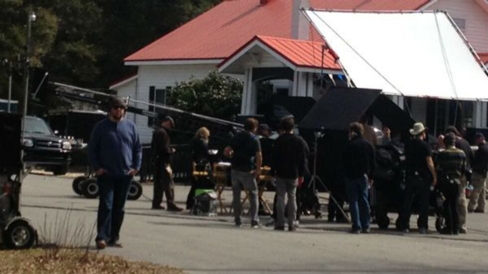 Film crews in Southport working on "Under the Dome."