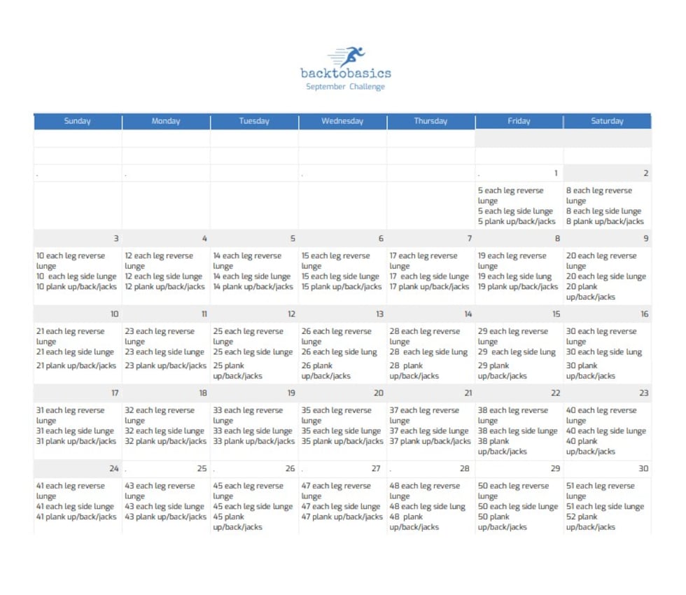 September Exercise Get Fit with 6: September challenge