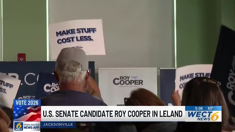 Former North Carolina Governor Roy Cooper held a campaign event Tuesday, June 9, at Brunswick...