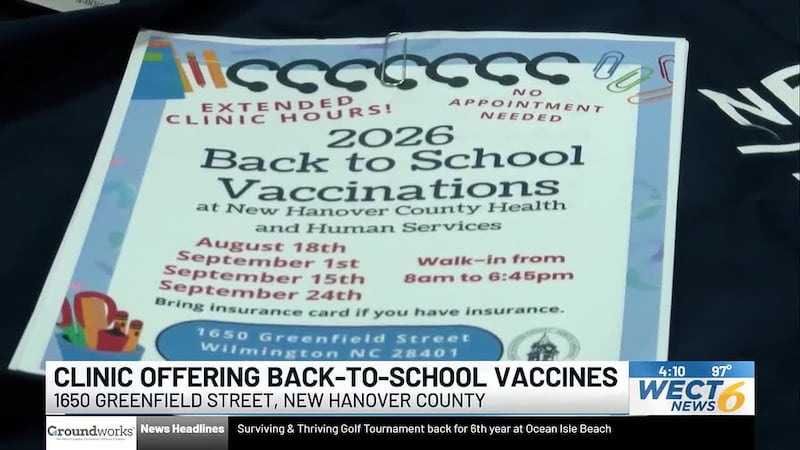 New Hanover County Health and Human Services is hosting a clinic to provide required...