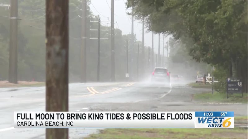 King tides could cause flooding in Carolina Beach through the end of the month due to the full...